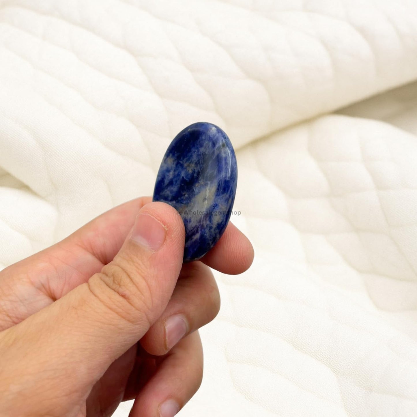 GEMSCITE Sodalite Thumb Worry Stones Metaphysical Gemstone Crystal Healing Reiki Men Women Gift FENG Shui Positive Energy Love Wellness Palm Stones Wicca Powerful