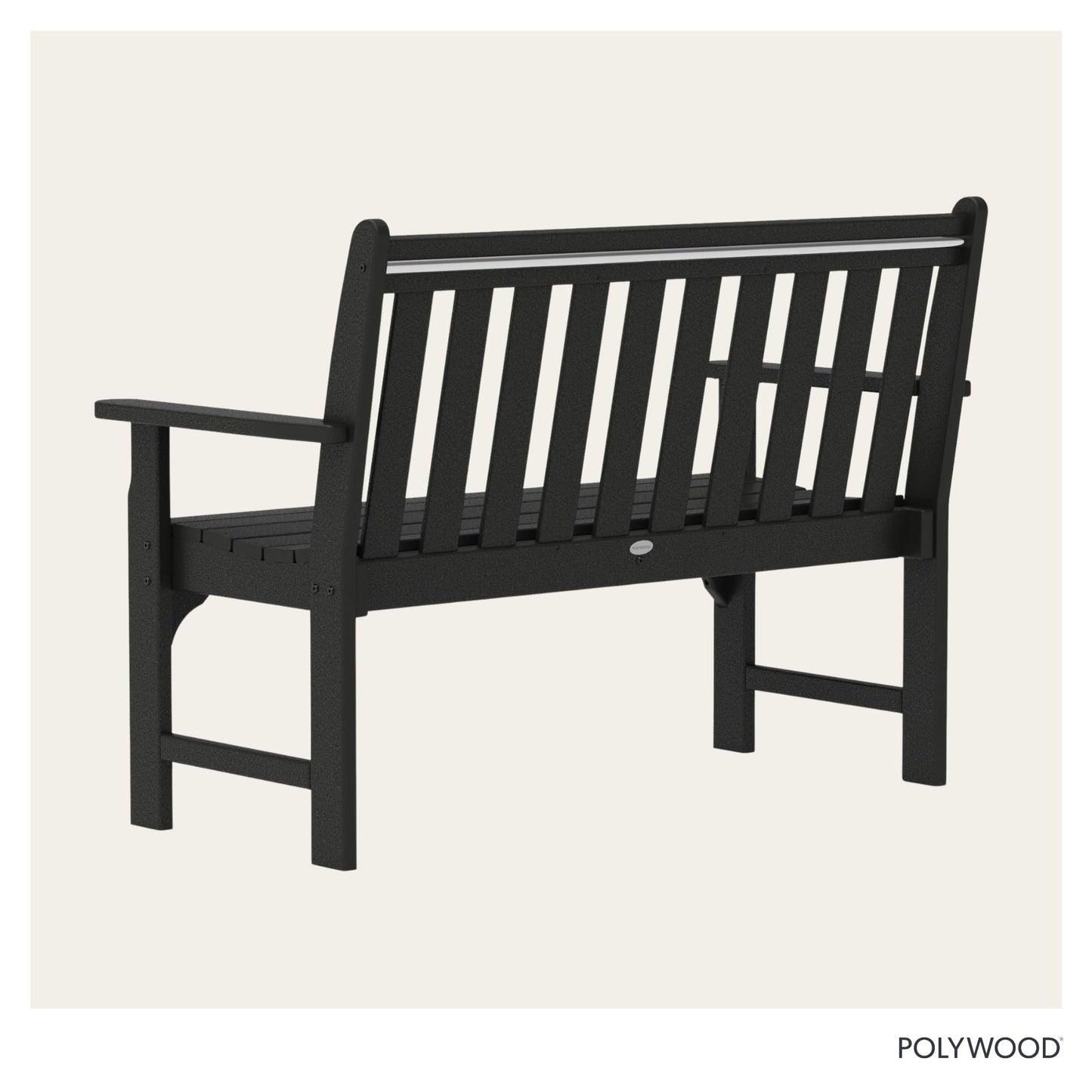 POLYWOOD GNB48BL Vineyard 48" Bench, Black