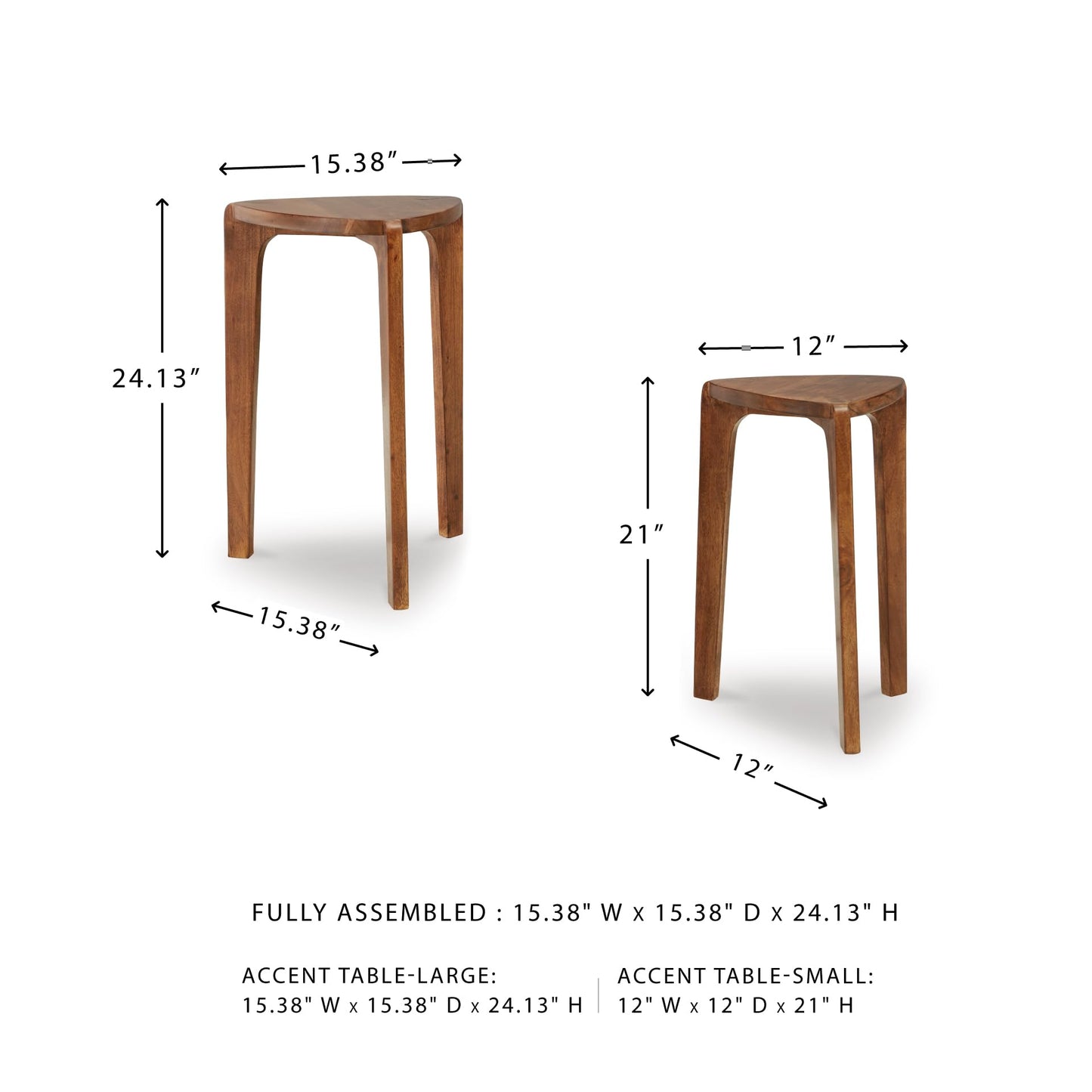 Signature Design by Ashley Brynnleigh Contemporary Nesting Accent Table, Set of 2, Light Brown