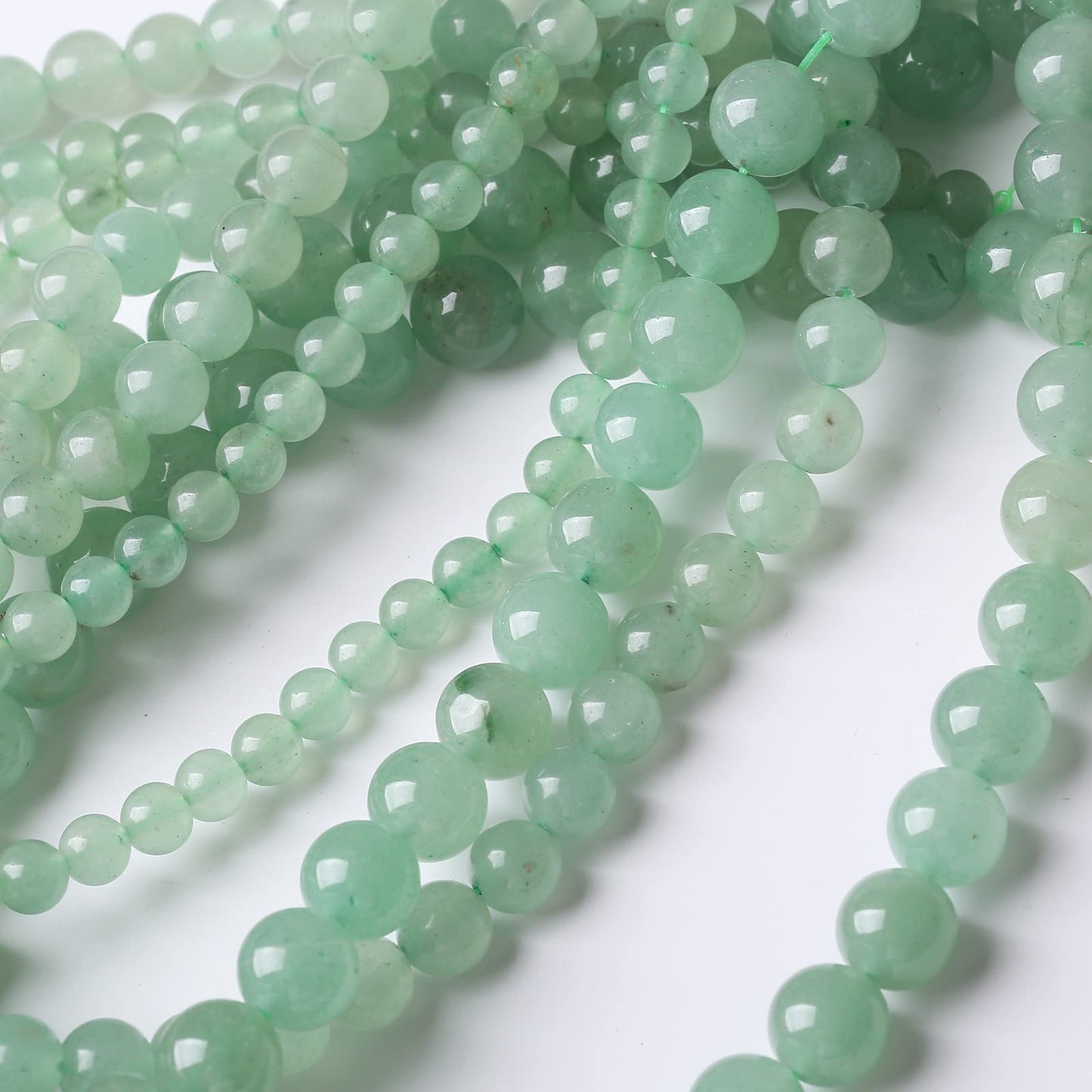 48PCS 8MM Natural Green Aventurine Stone Beads Energy Healing Beads for DIY Jewelry Bracelet Necklace Making for Jewelry Making15Inch