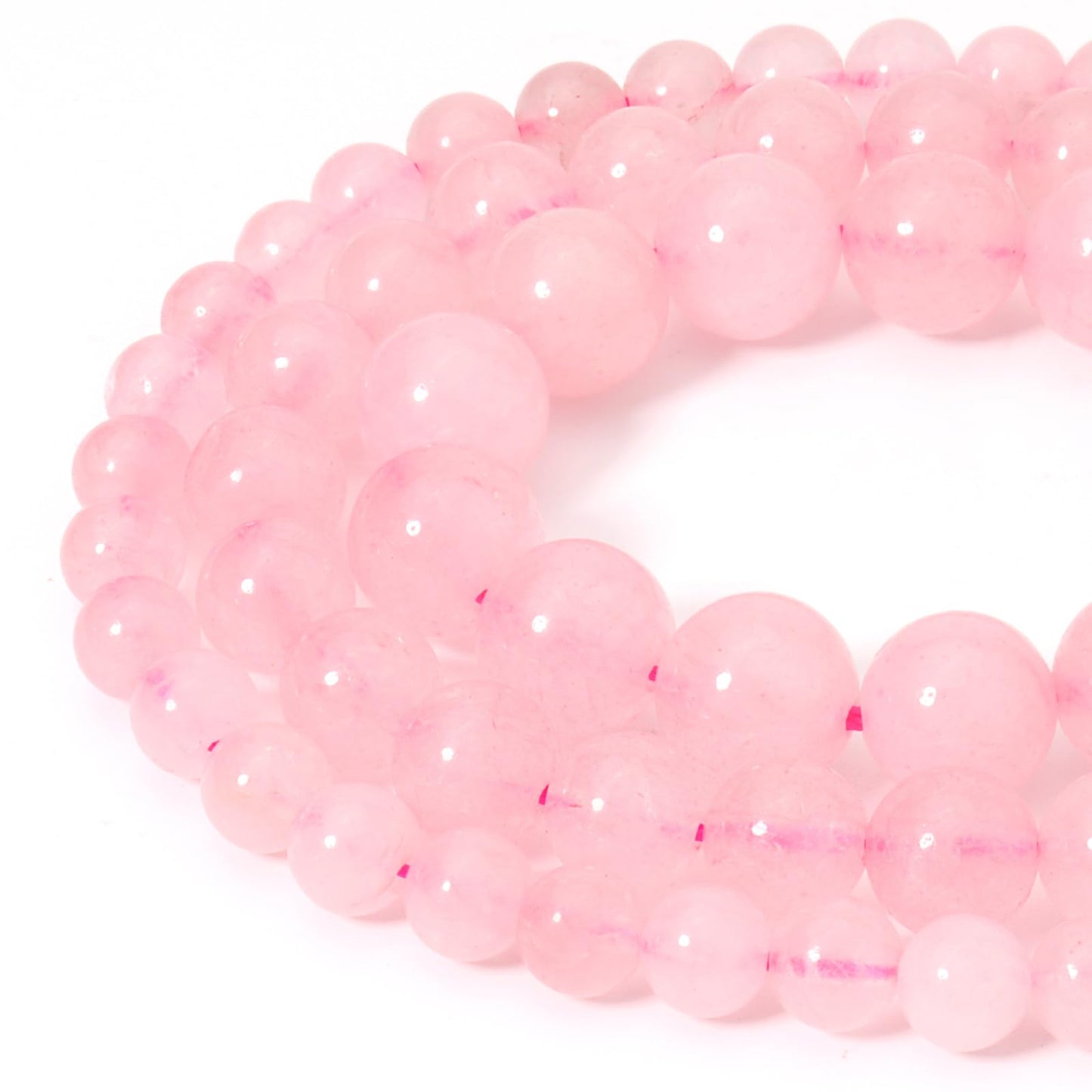 Siomia 60pcs 6mm Natural Rose Quartz Gemstone Beads Energy Healing Crystal Round Loose Stone Beads for Jewelry Making, DIY Bracelets Necklaces