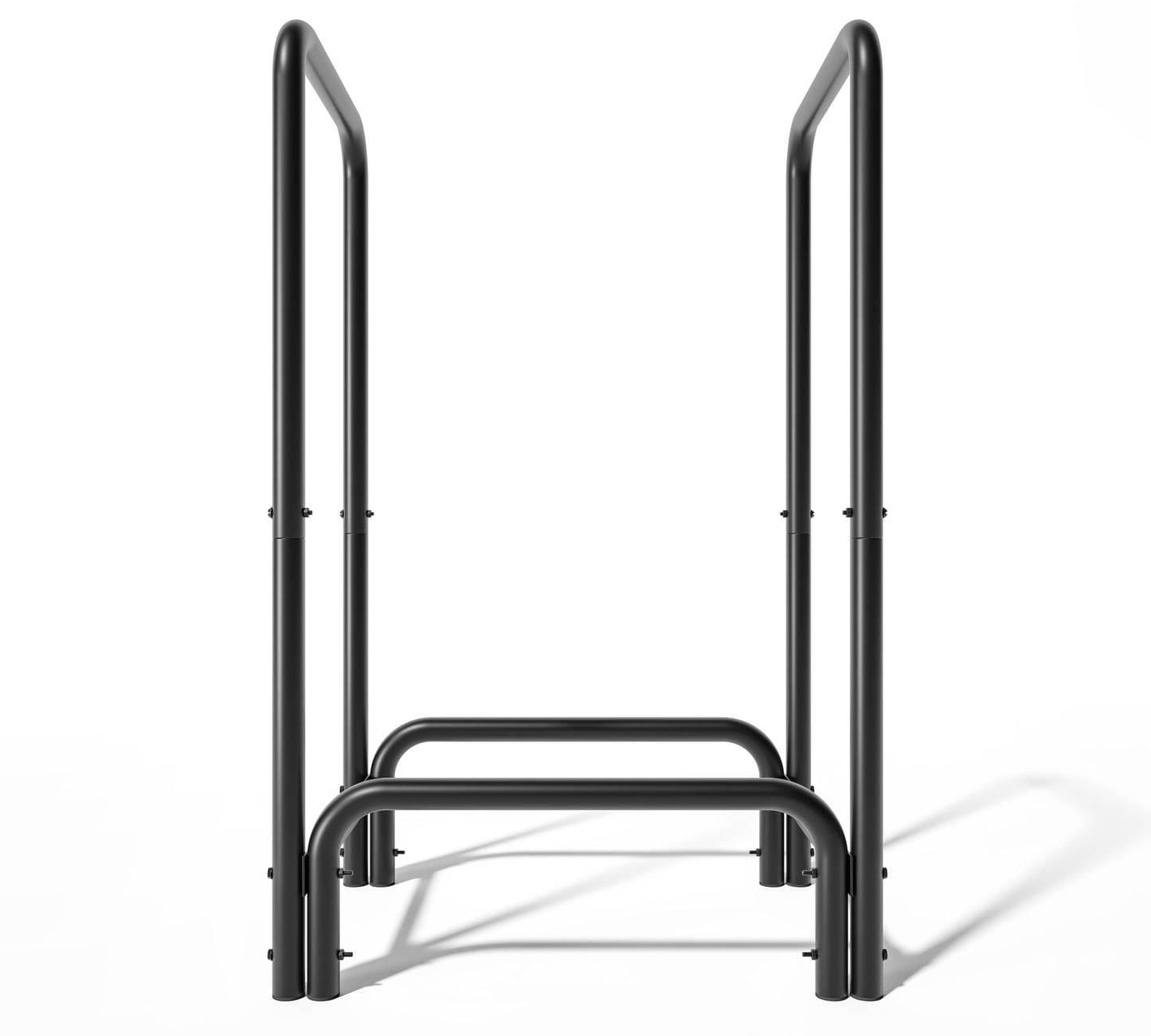 Kingson Firewood Rack Log Holder for Indoor Outdoor Fireplace Black Detachable Firewood Storage Log Storage Holder