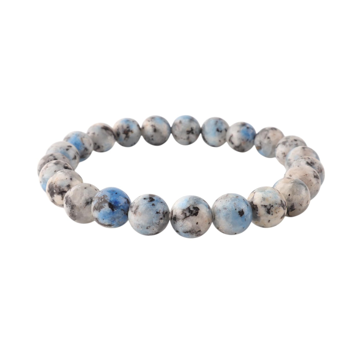 Anagha Jewels Natural K2 Jasper Cystal Beads Bracelet For Women & Men, Handmade 8mm K2 Jasper Beaded Stretch Bracelet 7.5", Energy Power Chakra Healing Bracelet, Blue Stone Bracelet