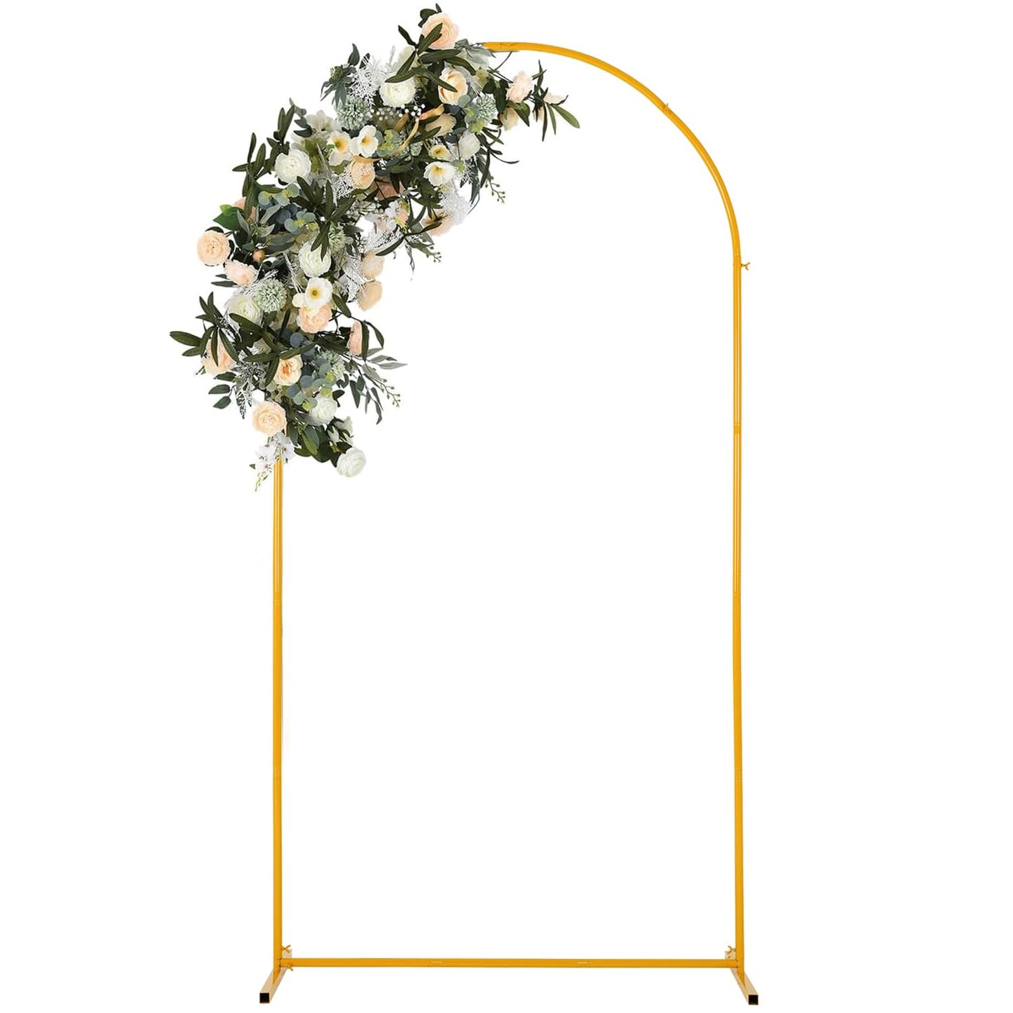 Vincidern 6.6 FT Wedding Arch Backdrop Stand for Parties, Balloon Arch Stand, Wedding Arches for Ceremony, Metal Arch Backdrop Stand for Bridal Baby Showers, Birthday Party Decoration Door Frame Gold