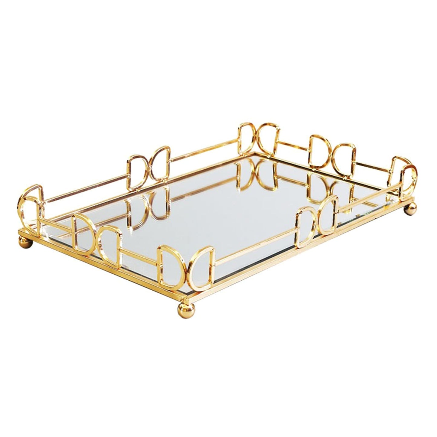 hejhncii Stylish Antique Mirroring Display Tray Home Accessory for Stylish Storage and Display in Bathroom or Bedroom Wedding