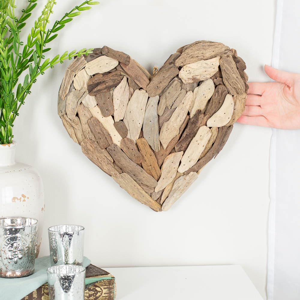 Factory Direct Craft Natural Driftwood Rustic Heart - Woodland Heart for Farmhouse and Coastal Decor (12 Inches)