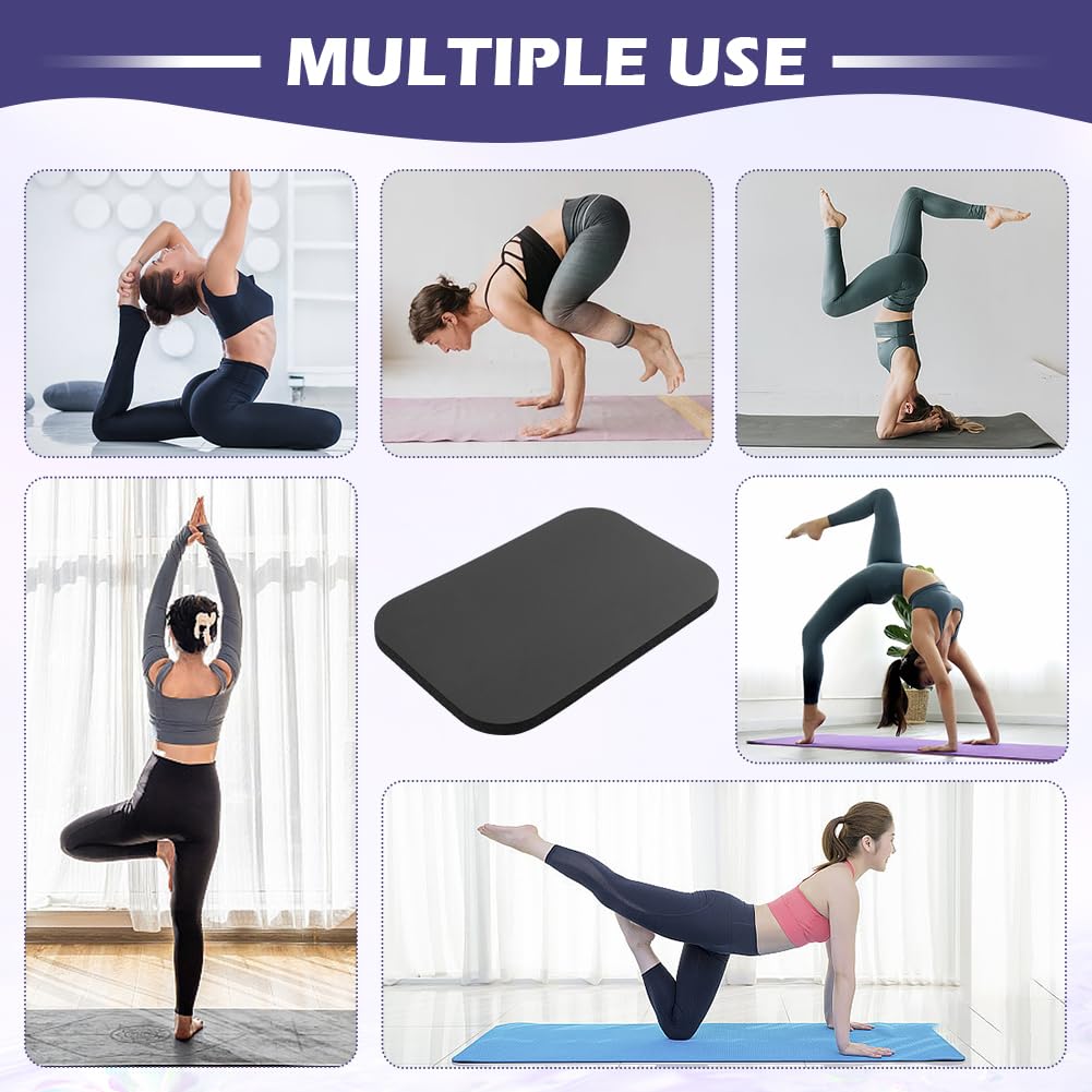 Yoga Knee Pad, Exercise Fitness Yoga Knee Pad Cushion, Foam Floor Pilates Non-Slip Cushions Wrist Elbow Pad Sports Mat for Pilates, Pray, Exercises (Black, 29X19X1.5CM)