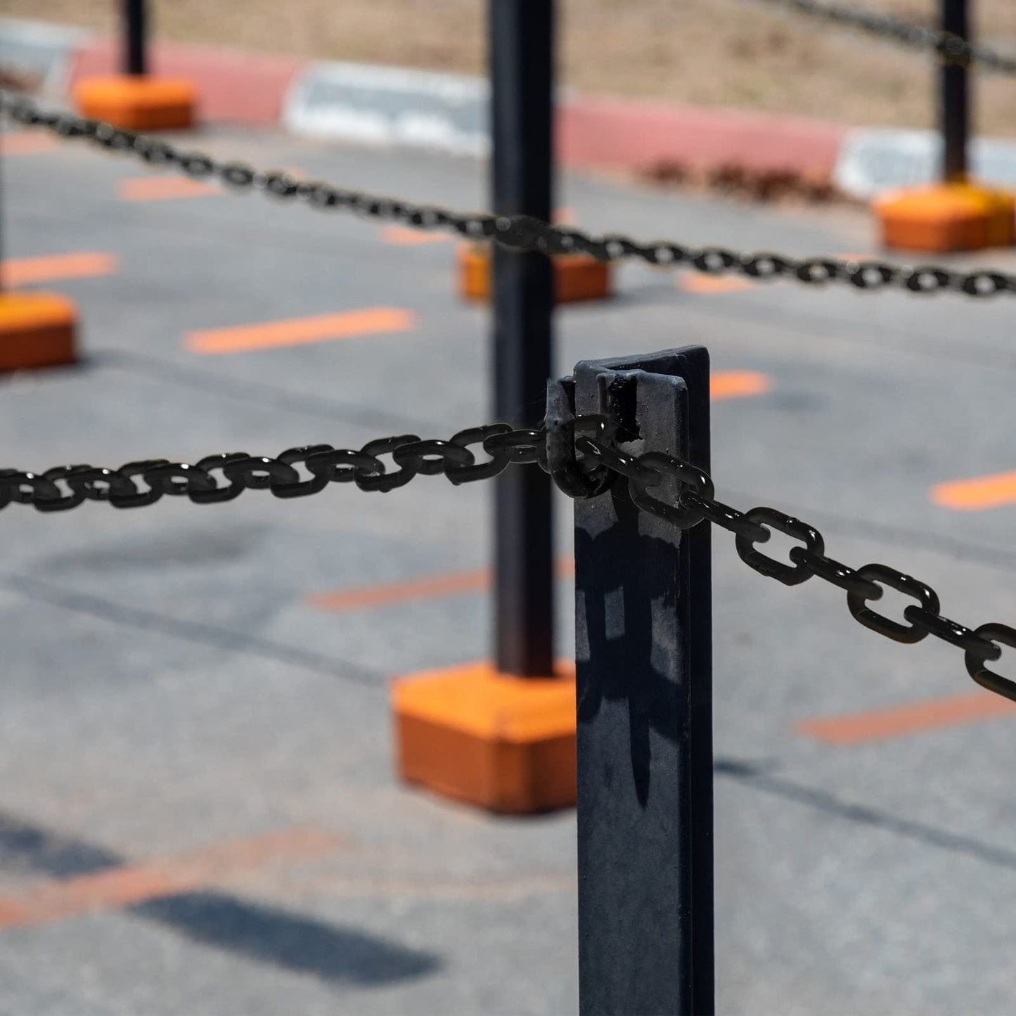 Stockroom Plus Plastic Chain - 100 ft, Black Plastic Chain Links - Safety Barrier for Fence, Driveway, Parking Lot & Gate