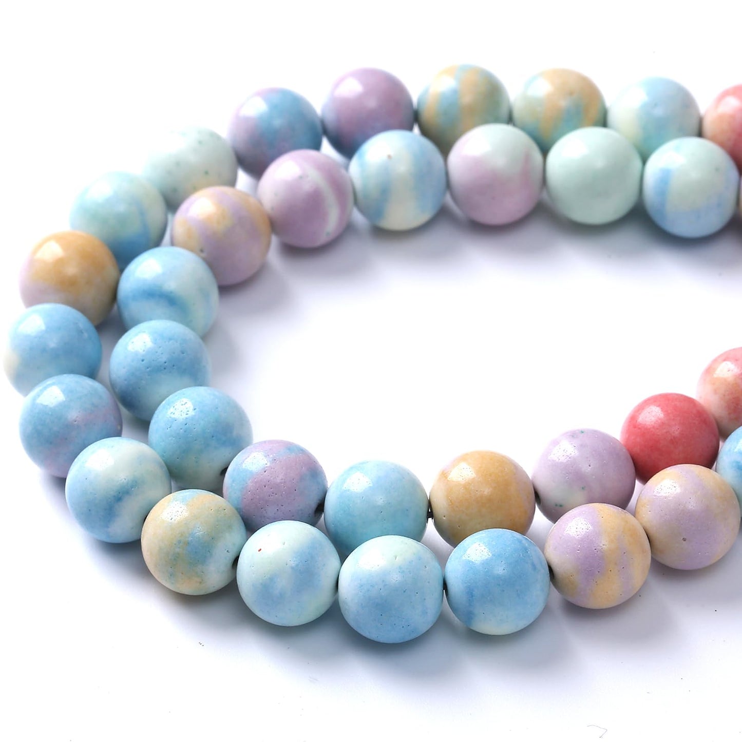 8mm 45pcs Natural Alxa Rainbow Stone Beads for Jewelry Making Energy Healing Power Stone Beads DIY Bracelet Necklace Accessories 15"