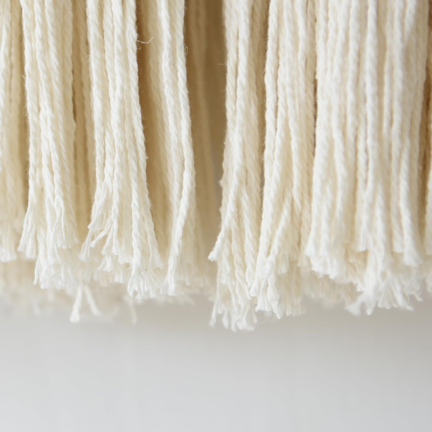Flber Macrame Wall Hanging with Geometric Yarn Spheres, Handwoven Cotton Tassel Art for Boho Bedroom or Living Room Wall Decor 15.7" W x 19.6" L