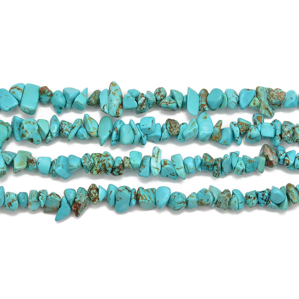 PLTbeads 5-8mm Natral Healing Gemstone Waist Bracelets Necklace Kit Irregular Stone DIY Crafts Design Jewelry Making 1 Strand per Bag Approxi 34 inch (Green Turquoise Chips)