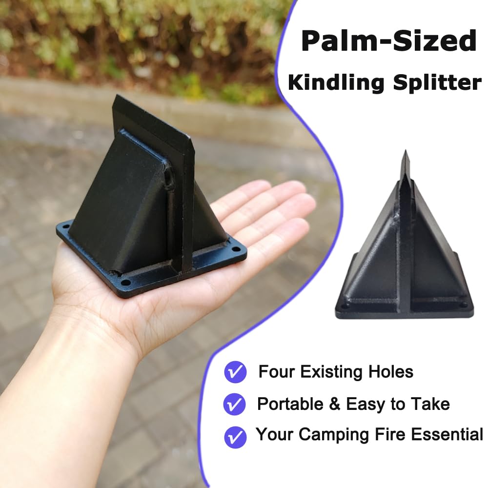 Qinmorelixy Mini 3-Inch Firewood Kindling Splitter, Portable Wood Splitting Tool for Outdoor BBQ & Indoor Fireplace, Axe-Free Safe Log Splitter for Camping, Lightweight Design