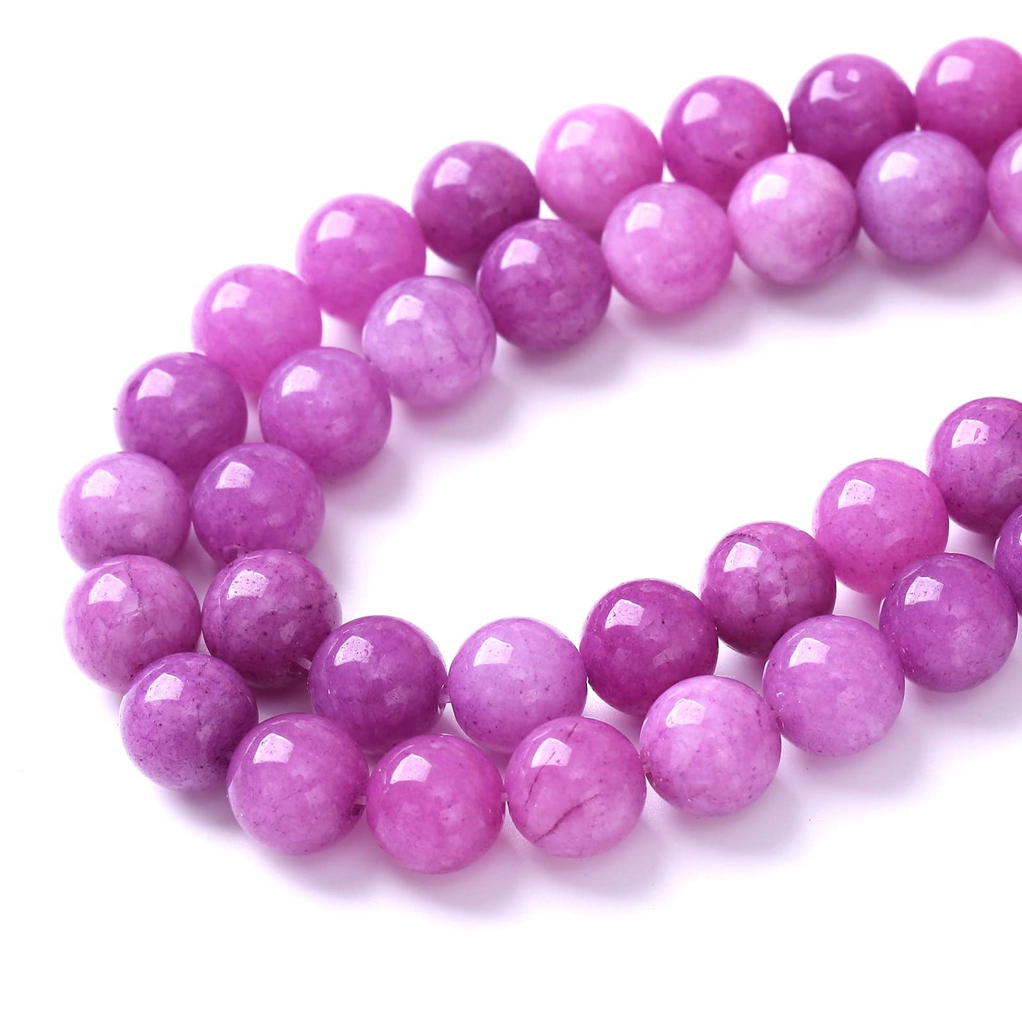 10mm 36pcs Natural Purple Lepidolite Jade Stone Beads for Jewelry Making DIY Bracelet Necklace Accessories Crystal Energy Healing Power Stone Beads (Purple Lepidolite Jade, 10mm)
