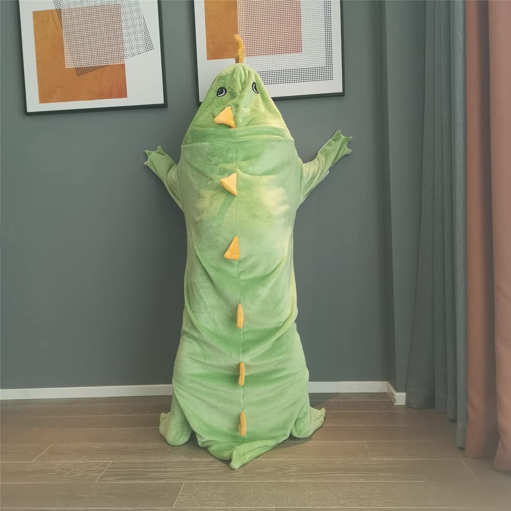 SunBritly Dinosaur Blanket for Adults Hoodie Animal Sleeping Bags Soft Cozy Dinosaur Gifts(XL fit for Height 5'5"-5'9")