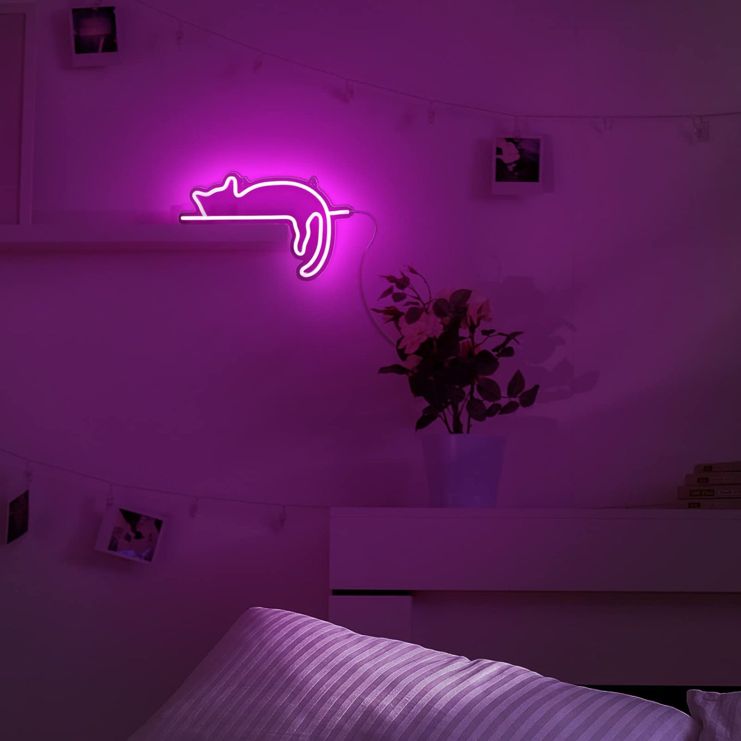 Kathfly Cat Neon Signs LED Neon Light Sign Lights Decor Animal USB Operated Decorative for Wall Art Decor Party Wedding Birthday Kids Girls Room Party Bar Background Decoration(Lovely Cat)