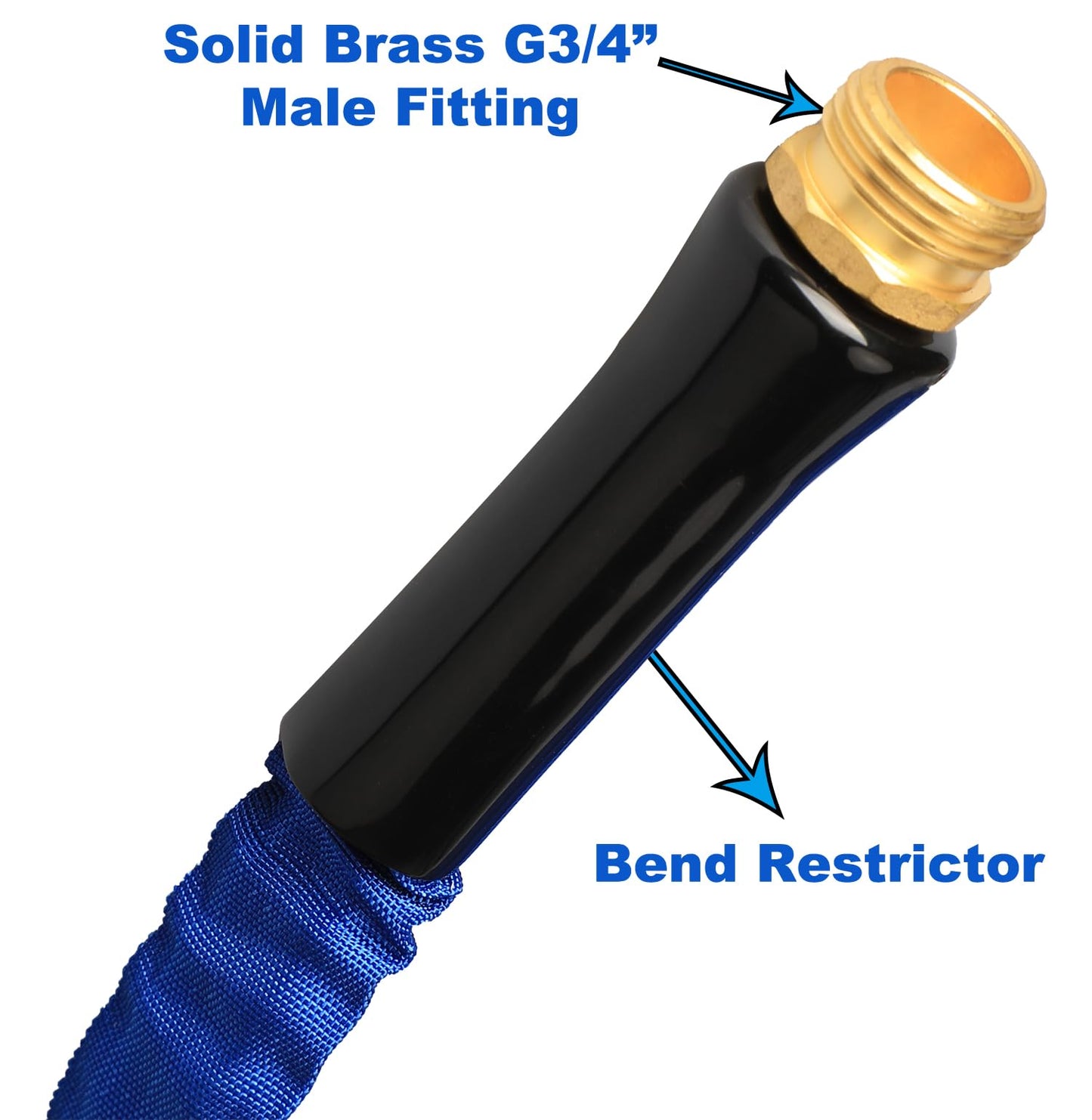 YOTOO Garden Hose 50 FT, Lightweight, Durable, Flexible, Non-Expanding, Kink-Free Water Hose with Solid Brass Fittings for Outdoor, Watering flants and flowers, Car Wash
