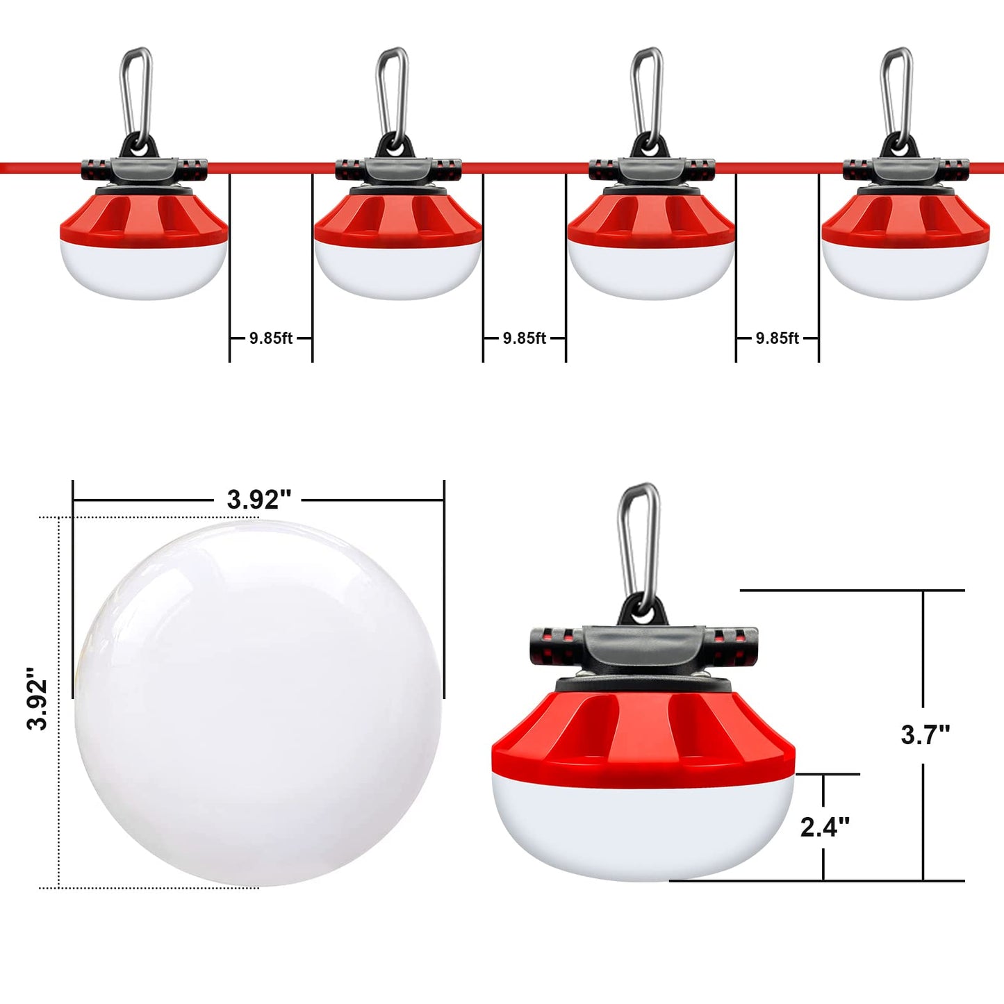 Muasdae 200FT LED Construction String Lights Temporary Lighting 20000LM Outdoor Construction Temporary Work Lights Super Bright,20 Medium Base Sockets Linkable Job Site Lighting Led Work Lights