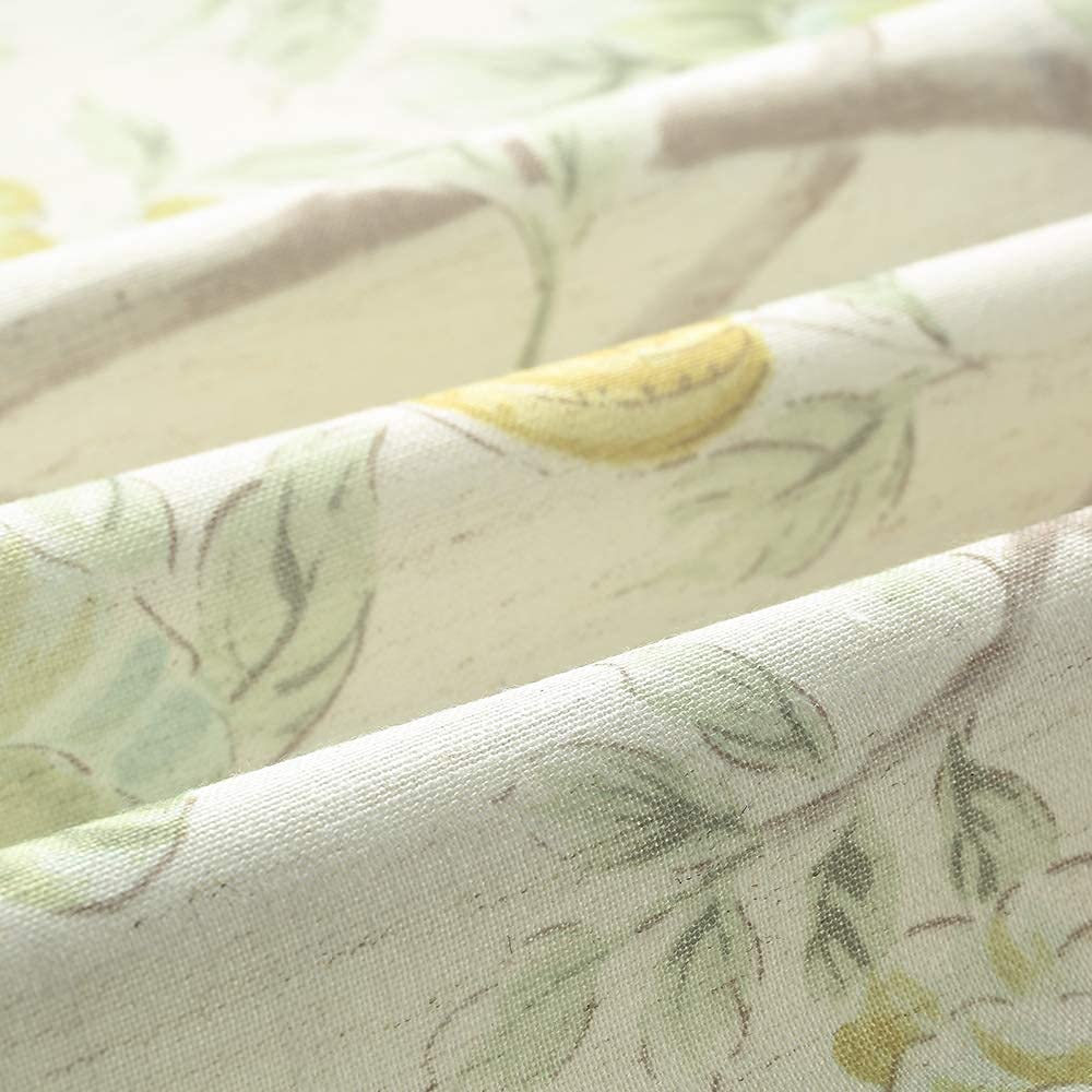 Leeva Green Tie Up Valances Curtains for Living Room, Watercolor Floral Thermal Insulated Adjustable Balloon Rod Pocket Windows Shade for Dining Room, One Panel, 42 x 63
