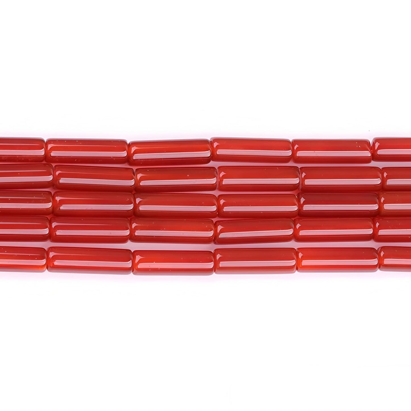 HAAMIIQII Natural Red Carnelian Tube Beads 13x4mm Column Stone Cylinder Gemstone Loose Beads for Jewelry Making Strand 15 Inch (28-29pcs)