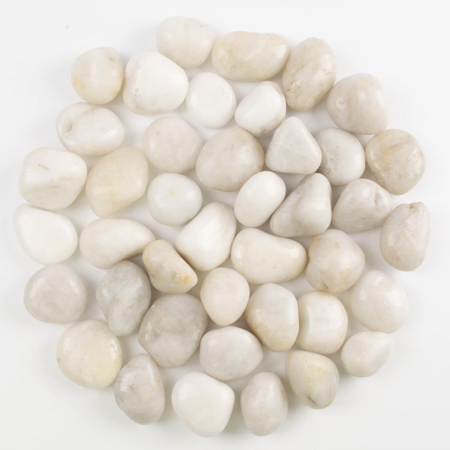 LOOIOOJ 10lbs River Rocks - 1-2 Inch Natural White Decorative Rocks for Potted Plants, River Rocks for Aquariums, and Landscaping (Weight : 10 LB, White)