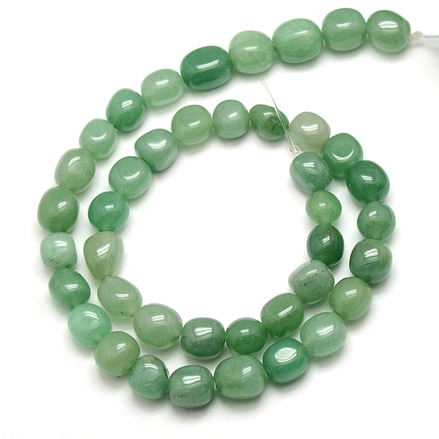Fashewelry 38Pcs Irregular Natural Green Aventurine Stone Beads Nugget Tumbled Chakra Gemstone Beads Crystal Healing Drilled Loose Beads 8-12mm for Earring Bracelet Necklace Jewelry Making
