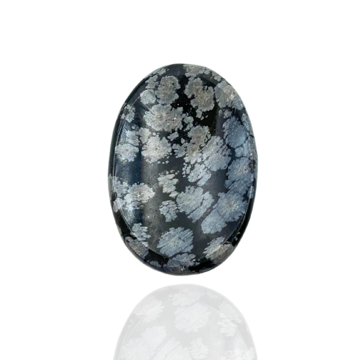 GEMSCITE Snowflake Obsidian Thumb Worry Stones Metaphysical Gemstone Crystal Healing Reiki Men Women Gift FENG Shui Positive Energy Love Wellness Palm Stones Wicca Powerful