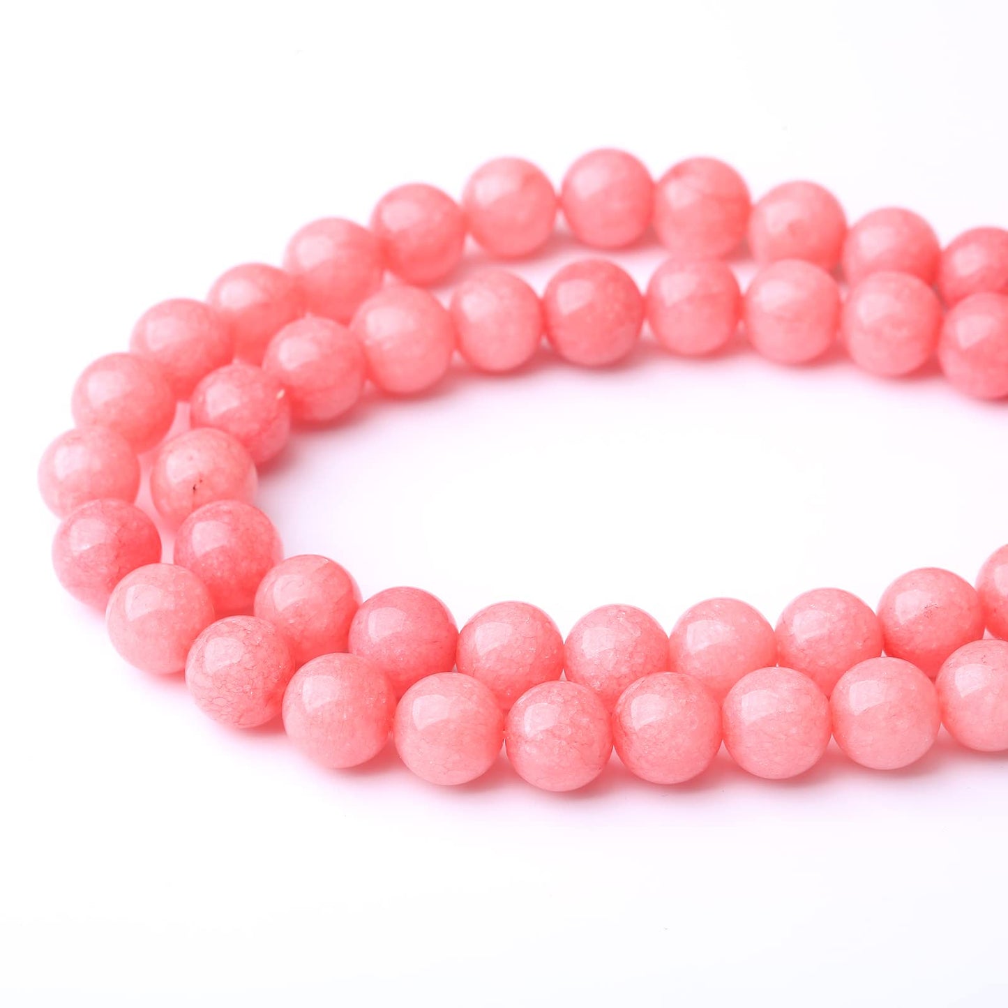 45PCS 8MM Natural Pink Jade Stone Beads Energy Healing Beads for DIY Jewelry Bracelet Necklace Making for Jewelry Making15Inch