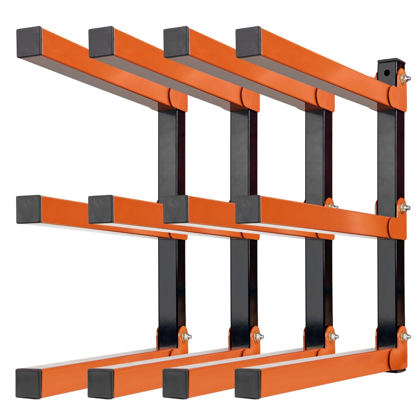 WIMART Lumber Storage Metal Rack Wall, Heavy Duty 3-Level Wall-Mounted Wood Rack Organizer for Garage Workshop and Shed (4 Pack)
