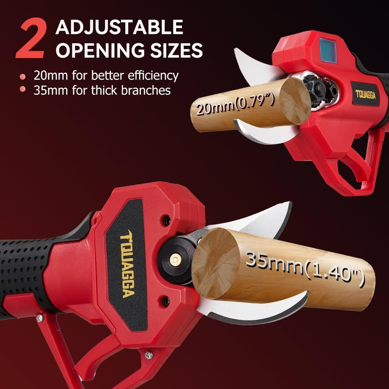 Electric Pruning Shears Cordless 2-in-1 Grafting Tool Kit, 3 Replaceable Cut Blades (Ω/U/V), 2×2000mAh Batteries, LCD Display Power Grafting Tool for Tree Branch Garden (shear)
