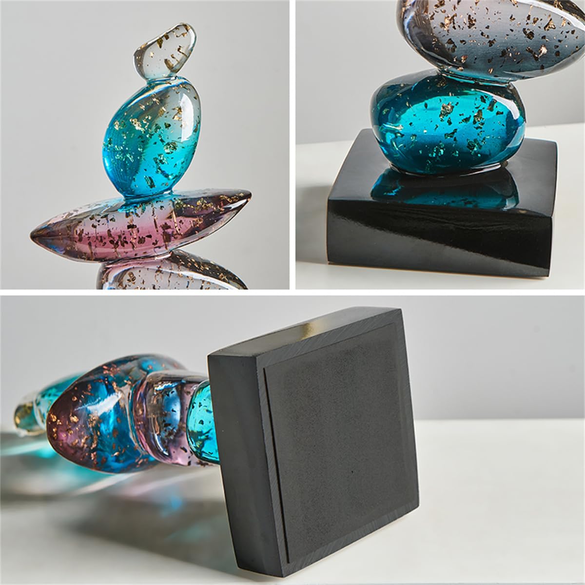 AWNR Resin Pebble Shape Sculpture Decor -Aesthetic Home Decor for Living Room, Office Desk, Shelf,Display,entryway,Housewarming Gifts