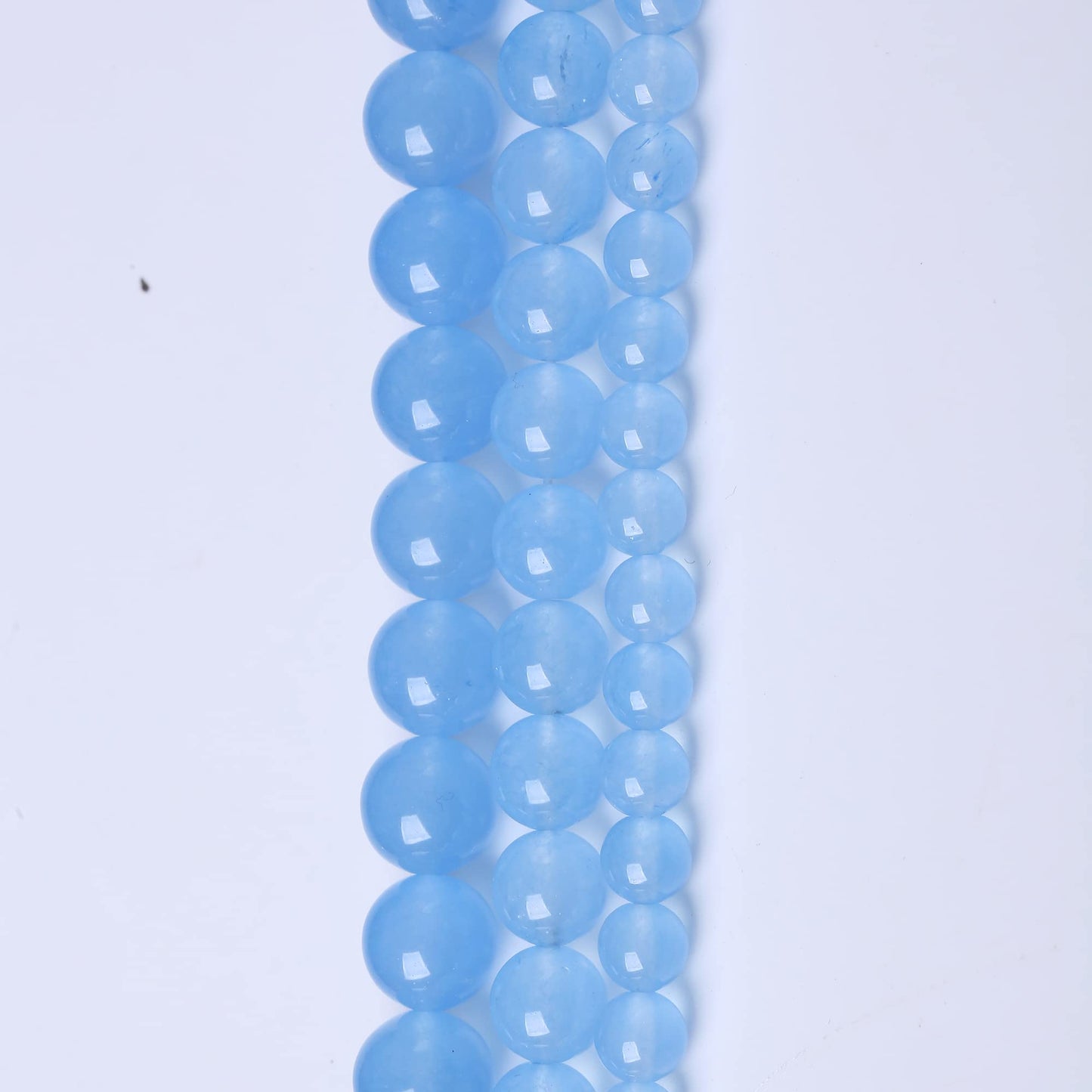 10MM Blue Chalcedony Round Loose Beads Natural Gem Beads Crystal Energy Stone Beads for Jewelry Making DIY Bracelet Necklace