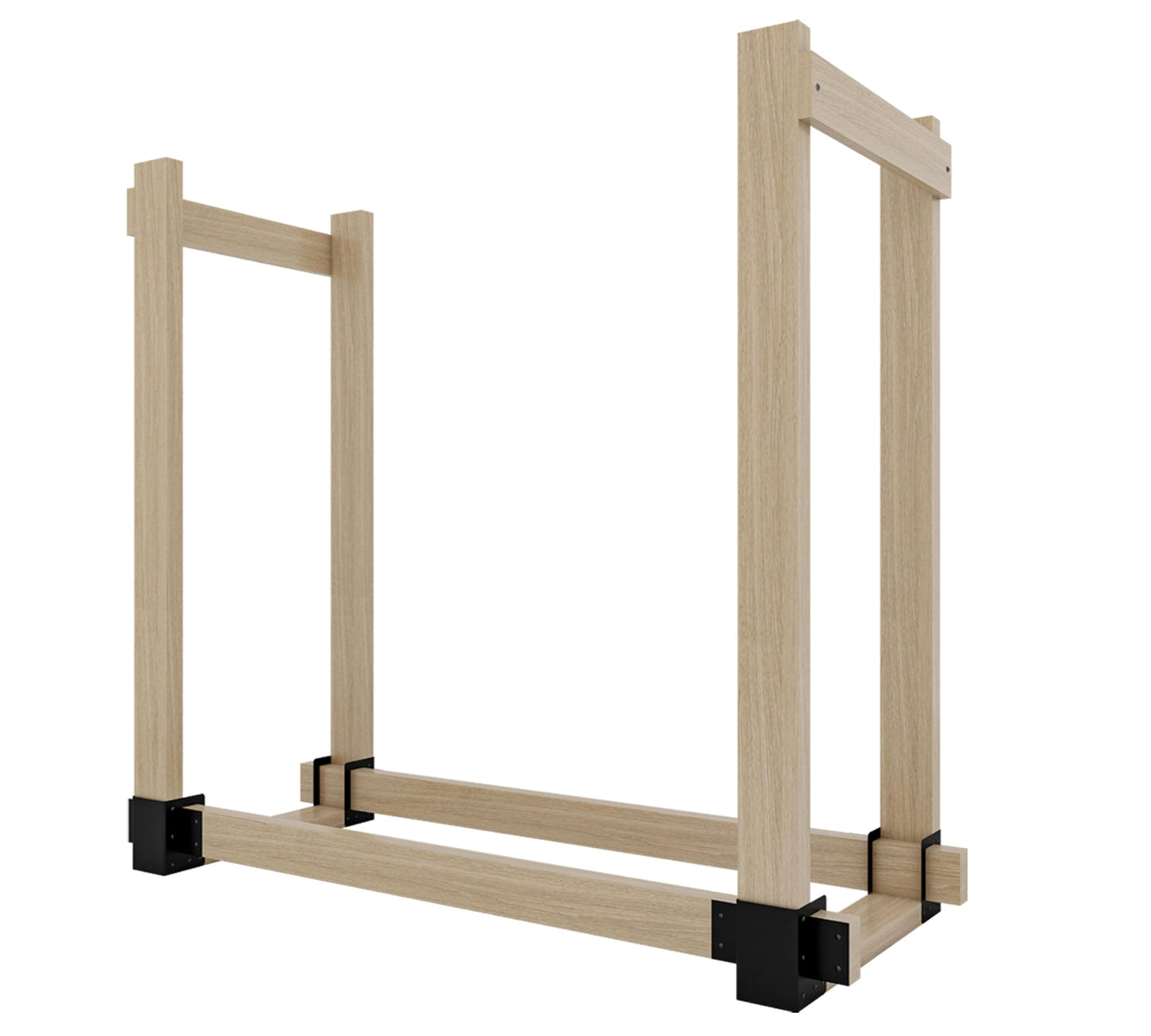 Fire Beauty 4 Pack Firewood Rack Base,Heavy Duty Metal Adjustable Log Storage Rack Bracket