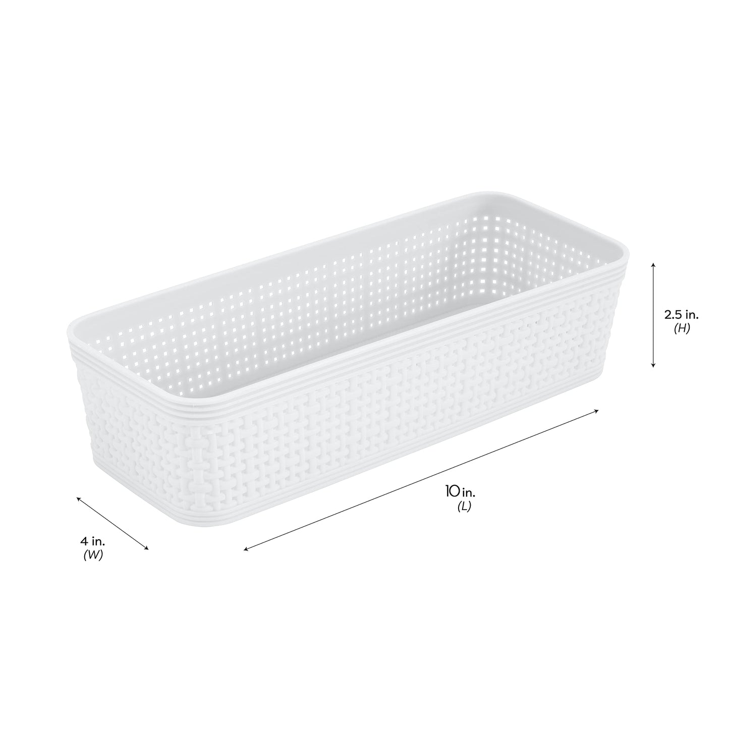 Simplify 6 Piece Organizing Set | Multiple Size Bins | Multipurpose | Office | Desk | Dorm | Bathroom | Storage Basket | Small Items | Accessories | White