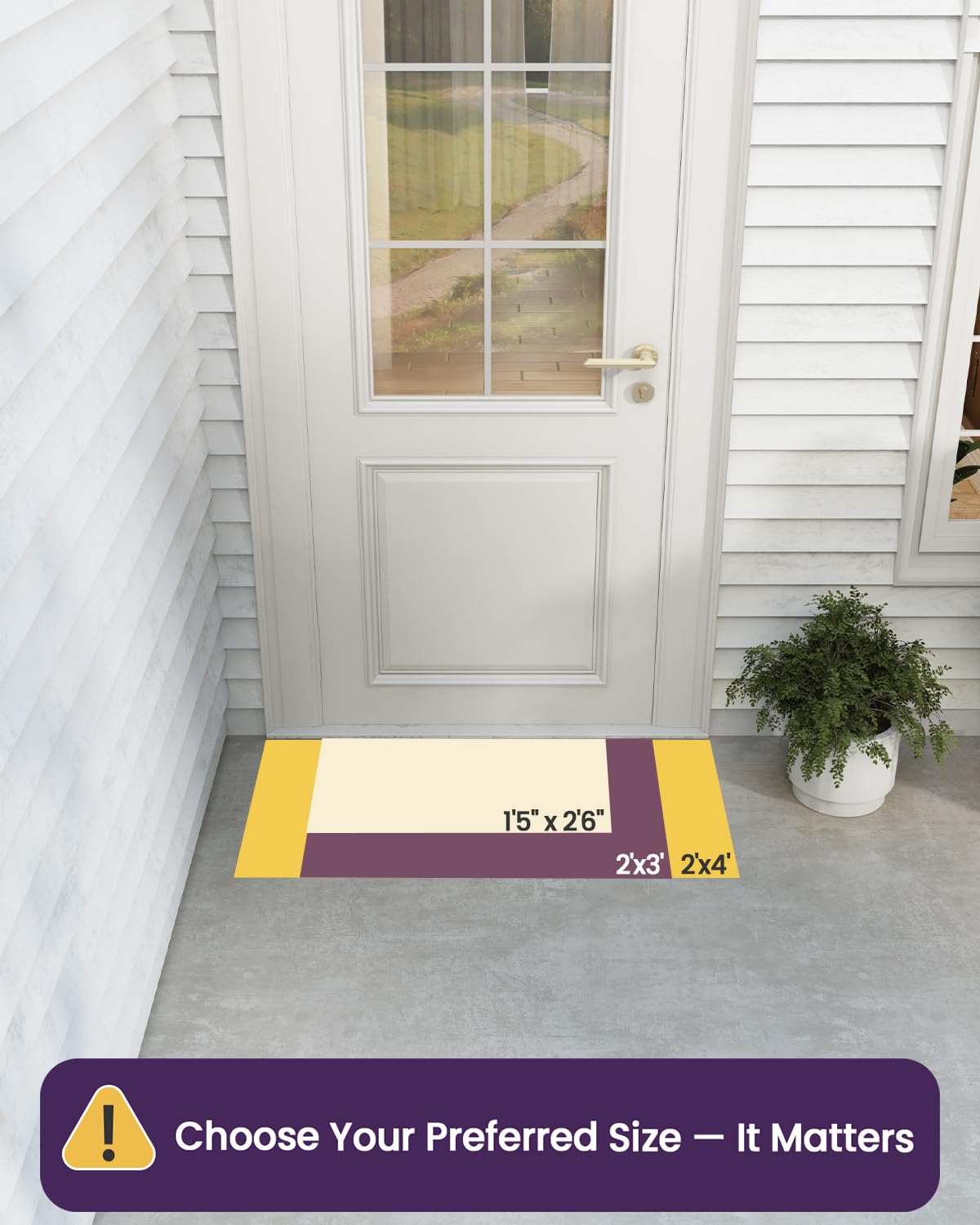 DEXI Front Door Mat Outside Entrance, Heavy Duty Non Slip Low Profile Doormat for Entryway, Trap Dirt and Moisture Welcome Mats, Easy Clean, Patio, Garage, 3x2, Blue