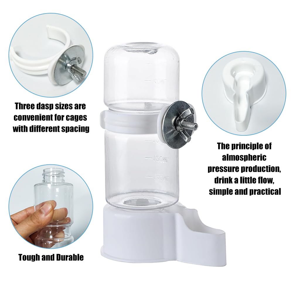 WQY Groceryshop Automatic Pet Bird Water Feeder, Water Dispenser for Cage, Bird Cage Suspended Automatic Pet Water Feeder, Parrot Feeders for Parakeet Budgie Cockatiel Lovebirds Canary Finch