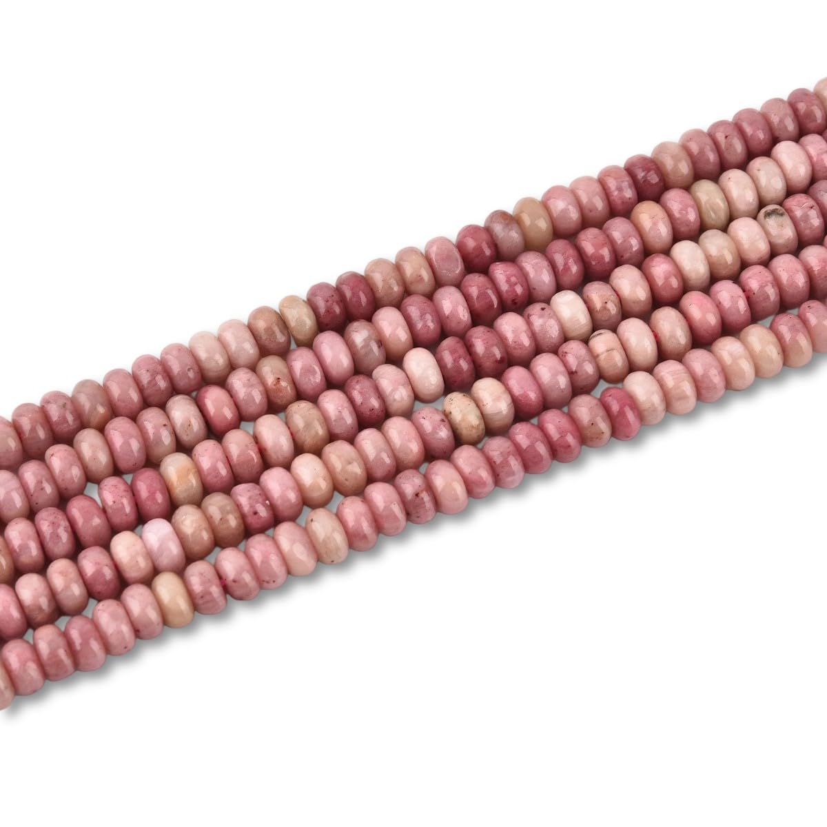 160pcs 4x2mm Natural Rhodochrosite Disk Rondelle Spacer Semi Precious Gemstone Loose Stone Beads for Jewelry Making 15 Inch
