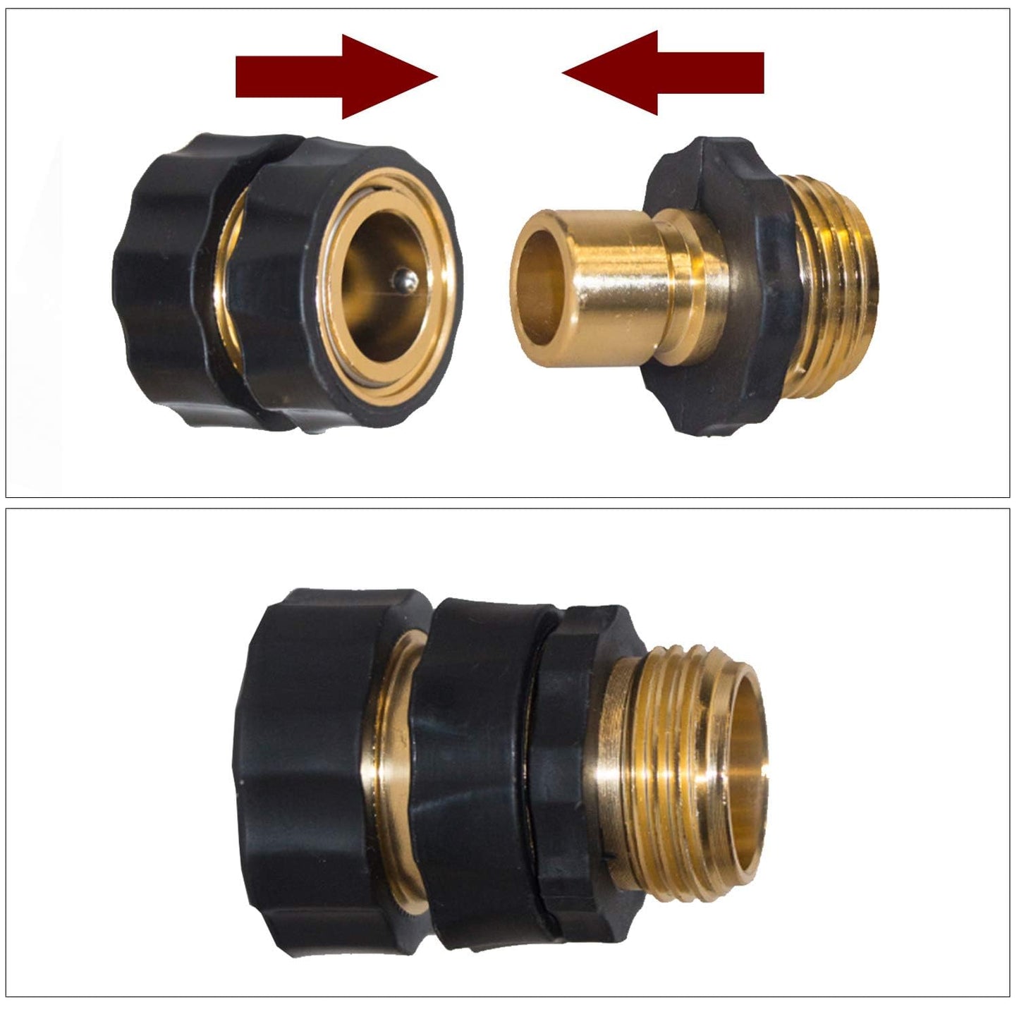 Cbumane Garden Hose Fitting Quick Connector, 3/4 Inch Male and Female Garden Hose Fitting Quick Connector ，Garden Hose Connector(4 Set)