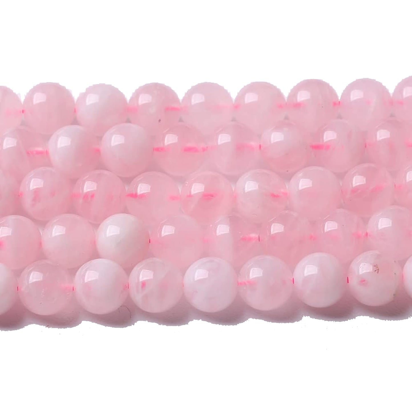 36pcs 10mm A+ Natural Madagascar Rose Quartz Crystal Beads Energy Crystal Healing Power Gemstone for Jewelry Making DIY Bracelet Necklace (Madagascar Rose Quartz, 10mm)
