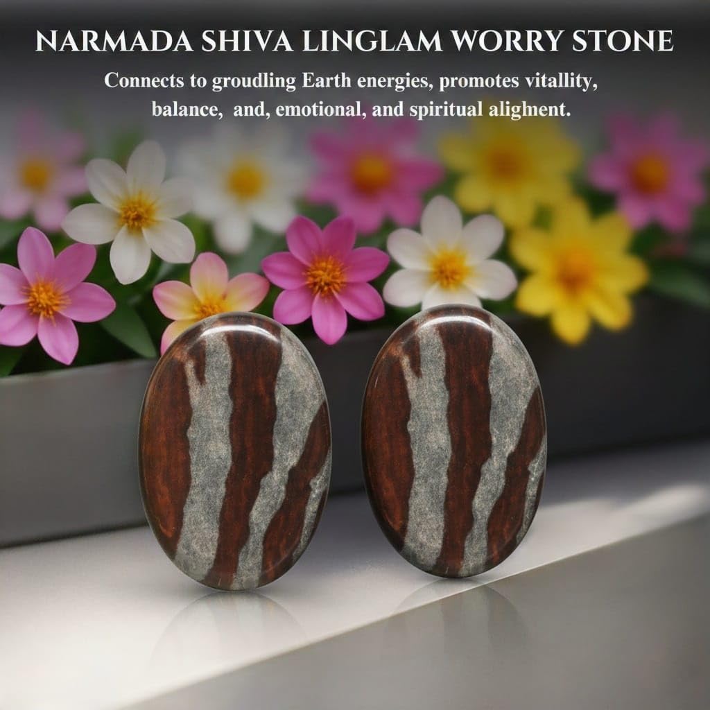 Narmada Shiva LingamThumb Worry Stones Metaphysical Gemstone Crystal Healing Reiki Men Women Gift FENG Shui Positive Energy Love Wellness Palm Stones Wicca Powerful