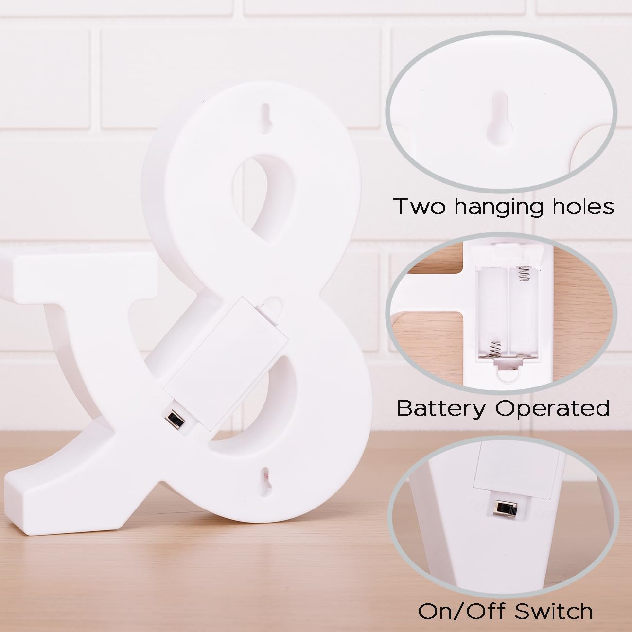 DyingSwan Small Led Marquee Letters, Light Up Letters, 8.58 Inch Led Letter Lights, Battery Powered Lighted Sign for Table, Party, Birthday, Christmas Decor (Letter &)