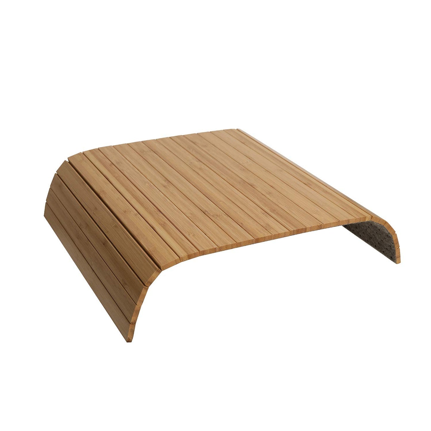 GEHE Sofa Arm Tray Table - Flexible/Foldable Couch Arm Table Perfect for Drink & Snacks Great Armrest Tray (16.5" L x 13.25" W x 0.35" H, Natural Bamboo)