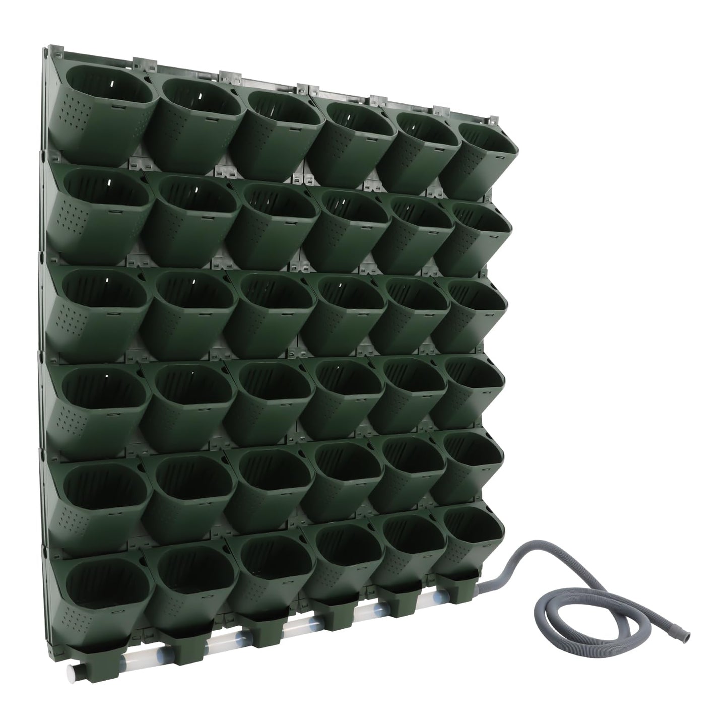 ZHFEISY Vertical Wall Planter for Outdoor, 36 Pocket Self-Watering Hanging Garden Planter with Timmer and Drainage Pipe, Wall Mounted Planters for Patio Outdoor, Home