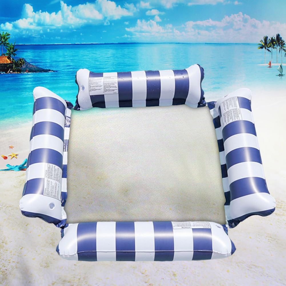 Forfuture-go 4-in-1 Inflatable Pool Floats Water Hammock, Multi-Purpose Pool Rafts Bed for Adults, Floating Bed Lounge Chair for Swimming Pool Beach Sea, Dark Blue