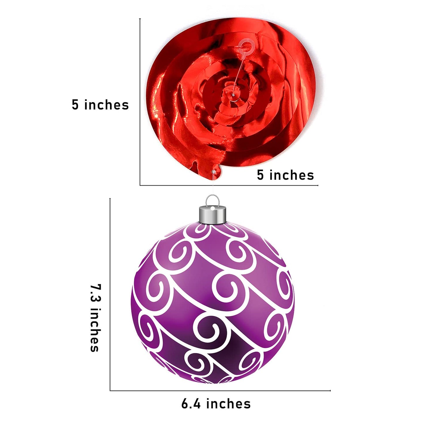 Merry Christmas Decorations Hanging Ceiling Swirls (30Pcs Fully-Assembled) Christmas Tree Ball Slices Cutout Swirls for Christmas Party Porch Home House Bar, Xmas Holiday Supplies Decorations
