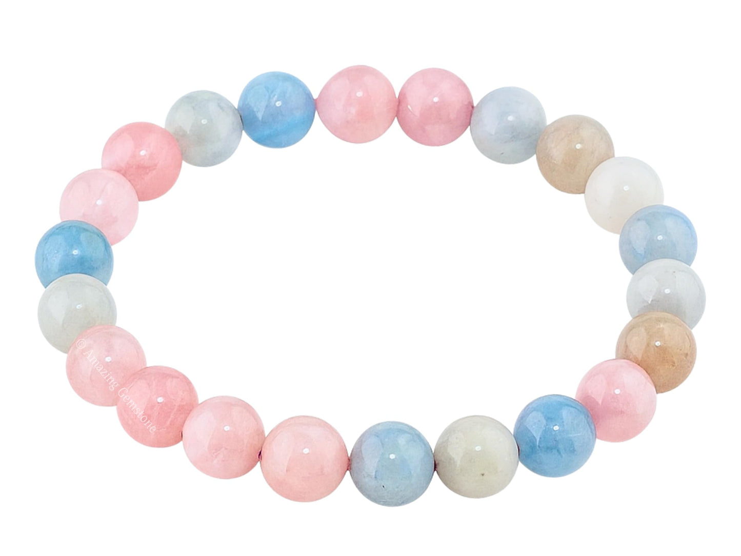 Amazing Gemstone Crystal Bracelet for Women Men's Gifts - Protection Healing Crystal Bracelet - 8mm Gemstone Beaded Stretchable Bracelet Pulseras Para Hombres Mujer Stocking Stuffers Mothers Day Gift (Morganite (Premium))
