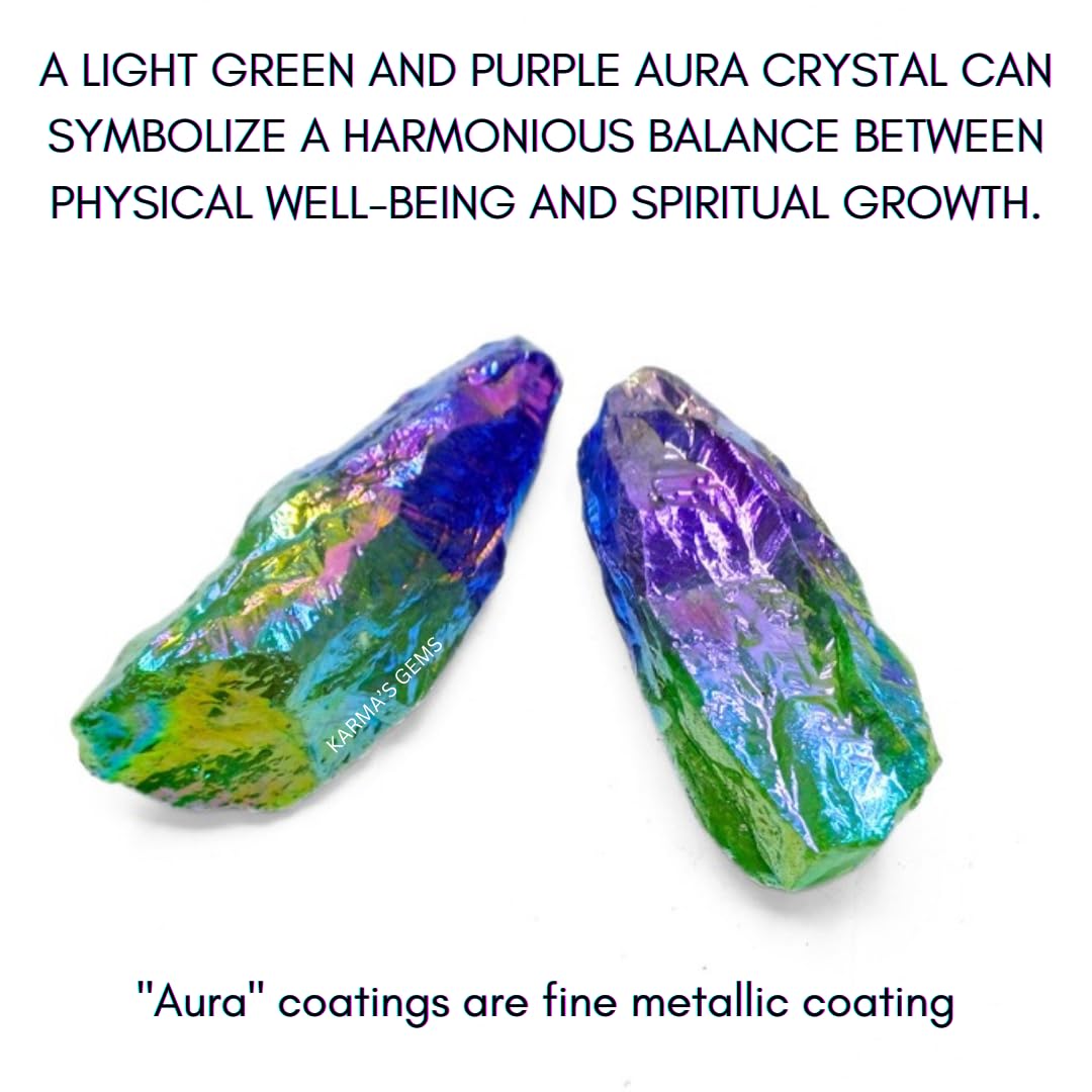 Crystals, Rocks, Jade, Crystals and Healing Stones, Witchcraft Supplies, Healing Crystals, Stones, Healing Stones, Rock Collection, Agate, Raw Stones (Light Green - Purple Aura Quartz, 2 Pcs)