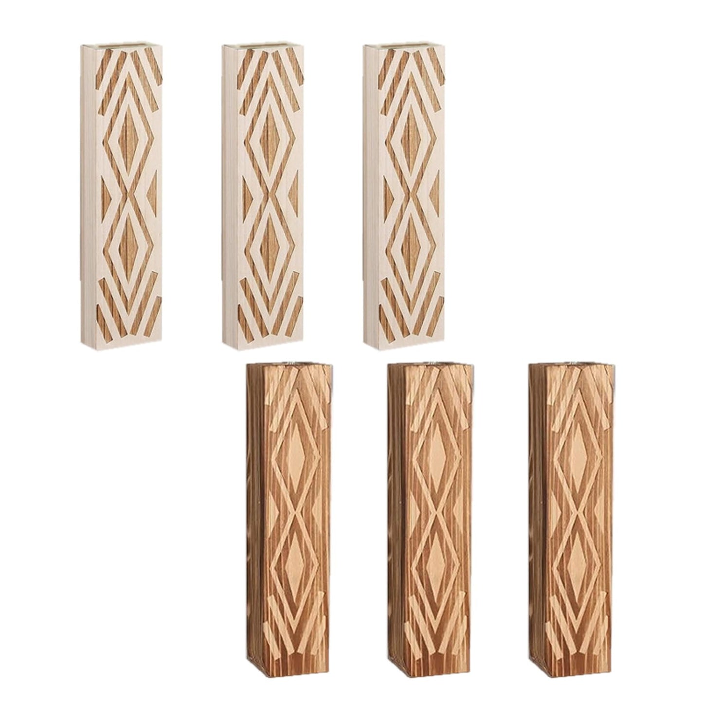 Wooden Wall Vase Set of 3 - Geometric Hanging Planters for Indoor Plants, Modern Wall Decor for Living Room, Bedroom, Bathroom, Home, Office, Apartment, Farmhouse & Boho Style (A)