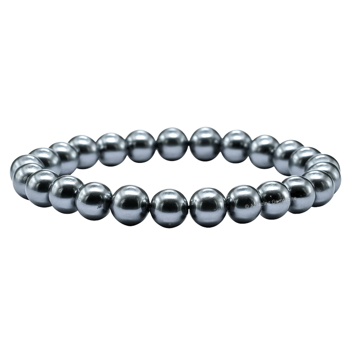 Amazing Gemstone Crystal Bracelet for Women Men's Gifts - Protection Healing Crystal Bracelet - 8mm Gemstone Beaded Stretchable Bracelet Pulseras Para Hombres Mujer Stocking Stuffers Mothers Day Gift (Black Pearl)