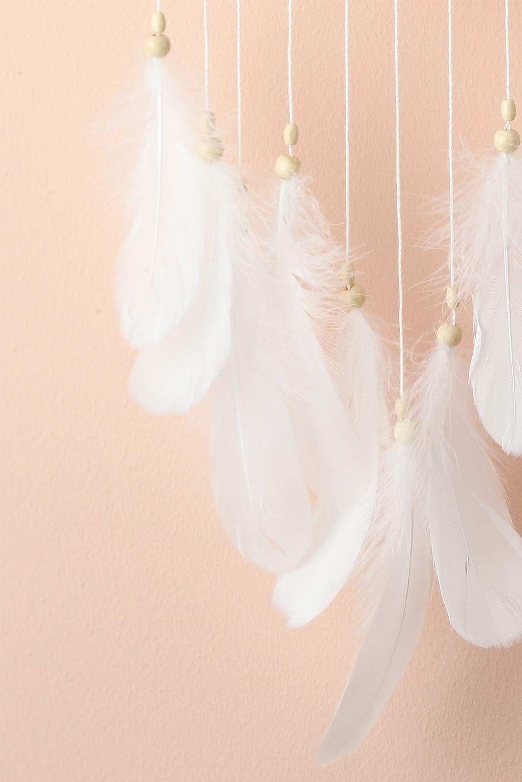 Malicosmile Dream Catchers White for Bedroom, Handmade Hanging Decorations White Feather Lace Dream Catcher Mobile for Girls Room Decor