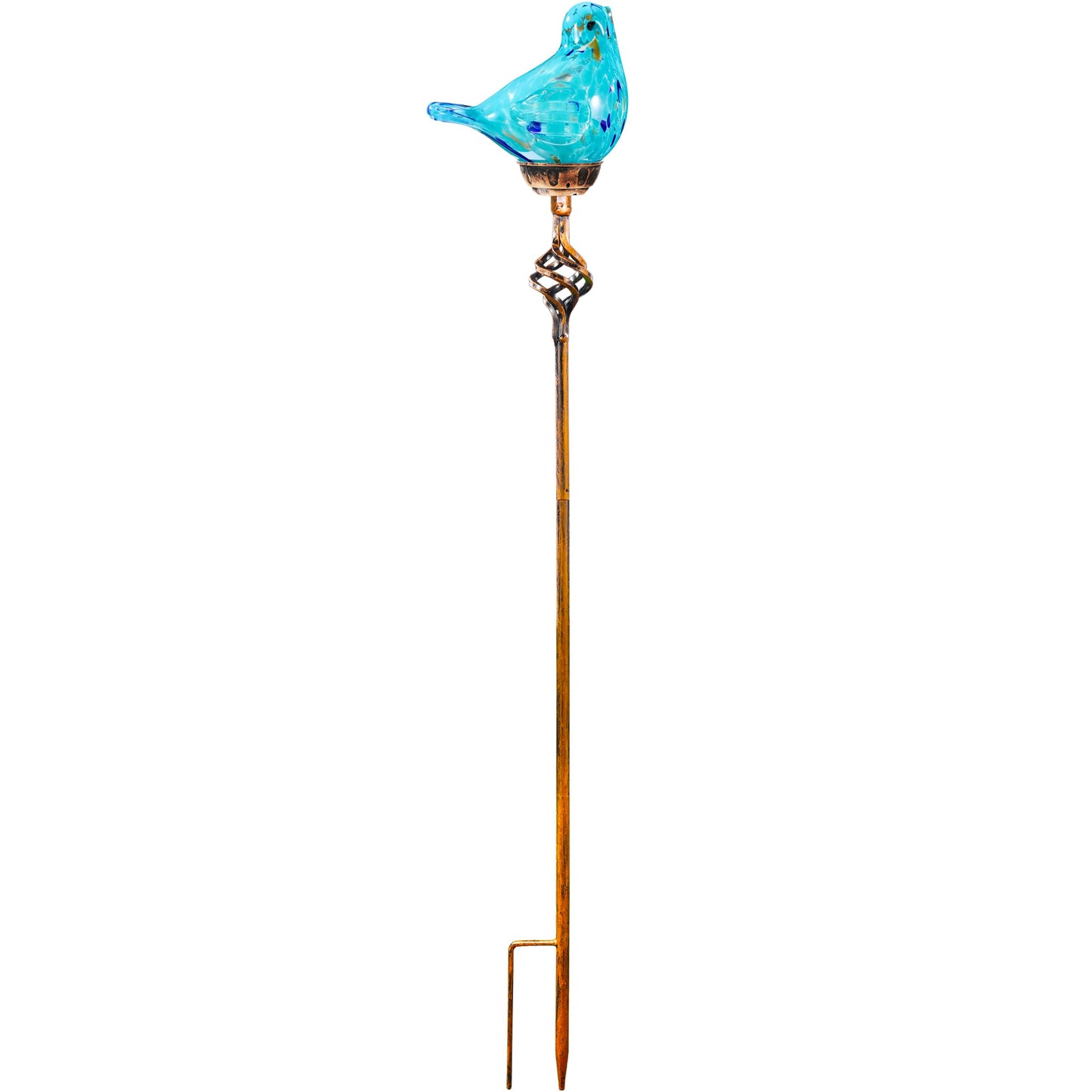 Naboher Decorative Solar Lights, Outdoor Solar Bird Stake Lights, Hand Blown Glass Decorative Garden Pathway Lights Outdoor Waterproof Glass Stakes (Light Blue)